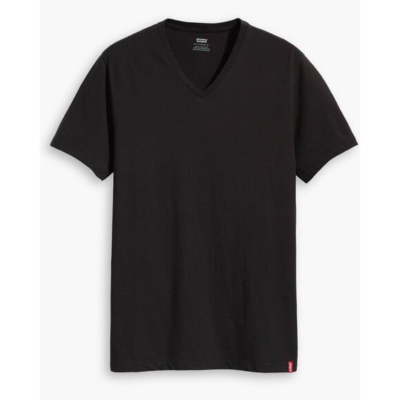 Levi's Black Short Sleeve V-Neck T-Shirt Men's Size Small - Picture 1 of 6
